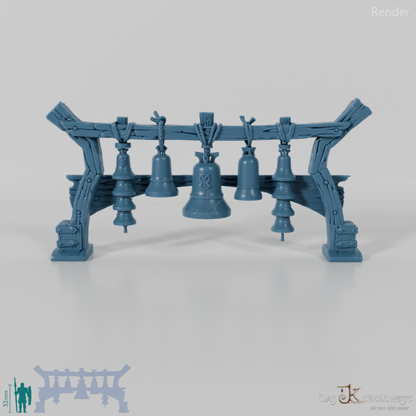 Bell foundry - wooden frame with bells