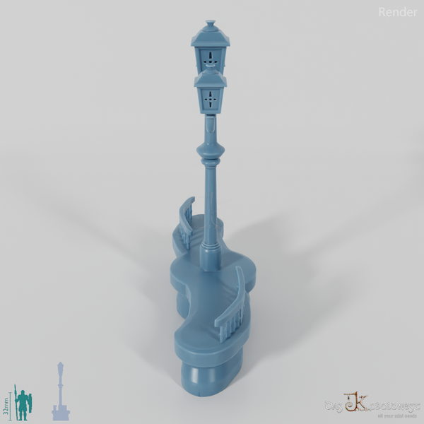 Sitting wall with lantern