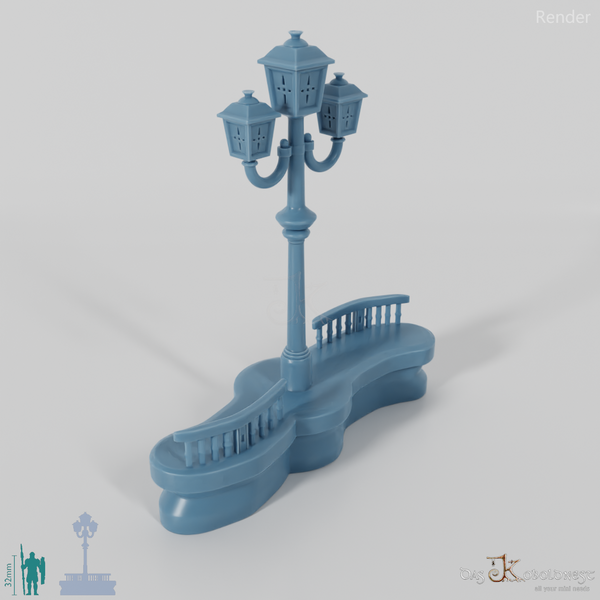 Sitting wall with lantern