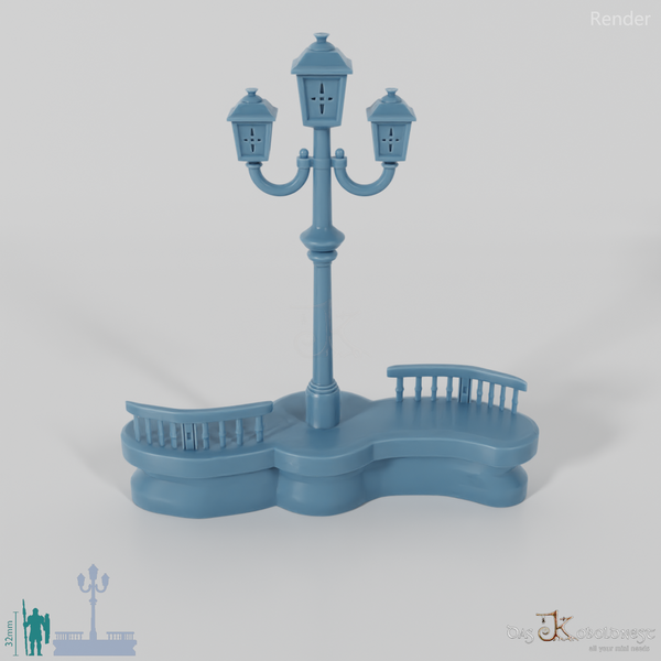 Sitting wall with lantern