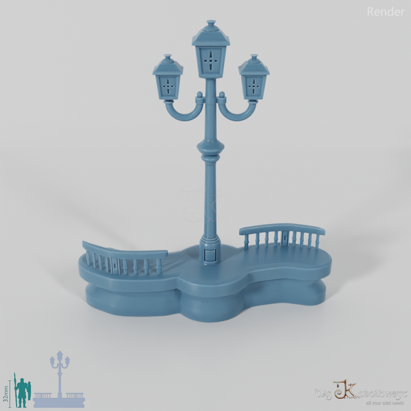 Sitting wall with lantern