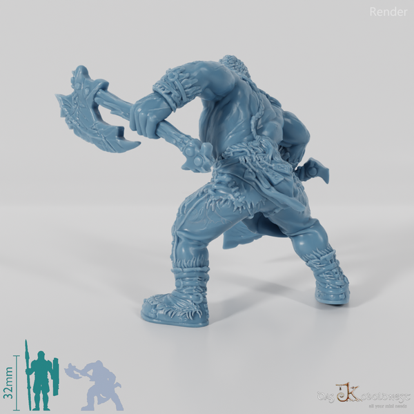 Nordic Berserker with two one-handed axes