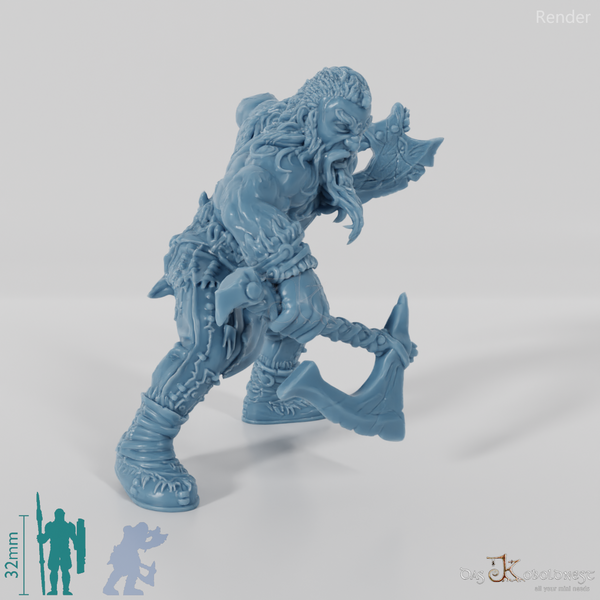 Nordic Berserker with two one-handed axes