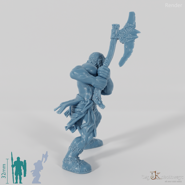 Nordic berserker with two-handed axe