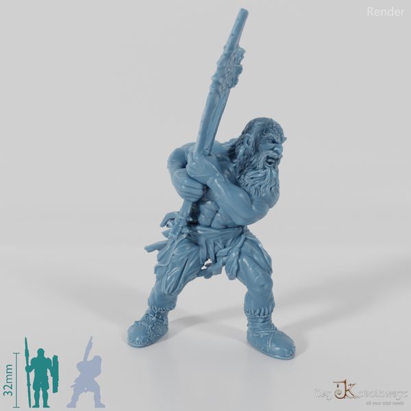 Nordic berserker with two-handed axe