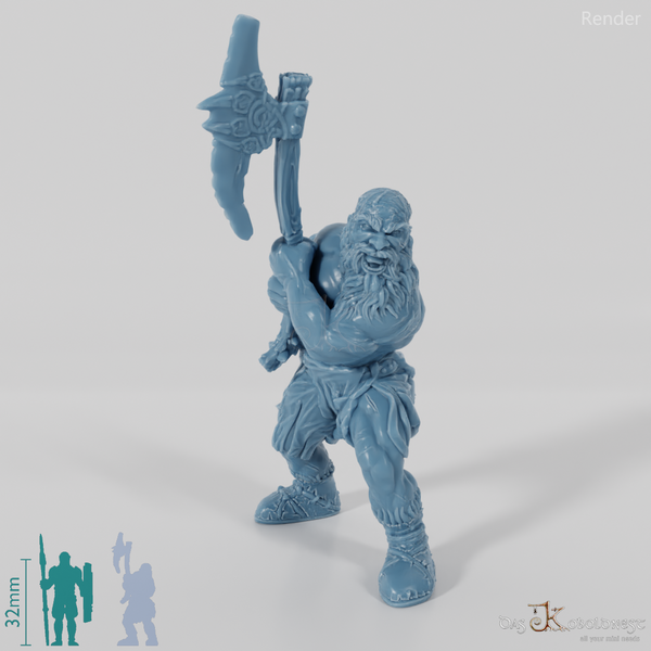 Nordic berserker with two-handed axe