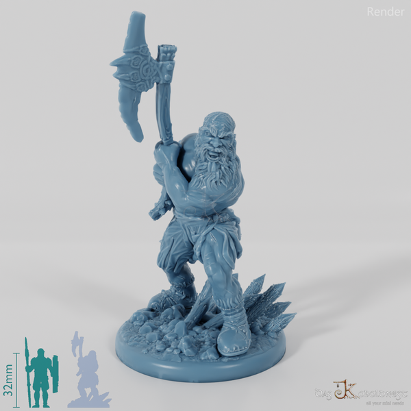 Nordic berserker with two-handed axe