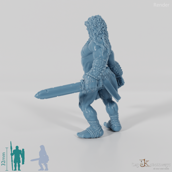 Nordic berserker with two one-handed swords