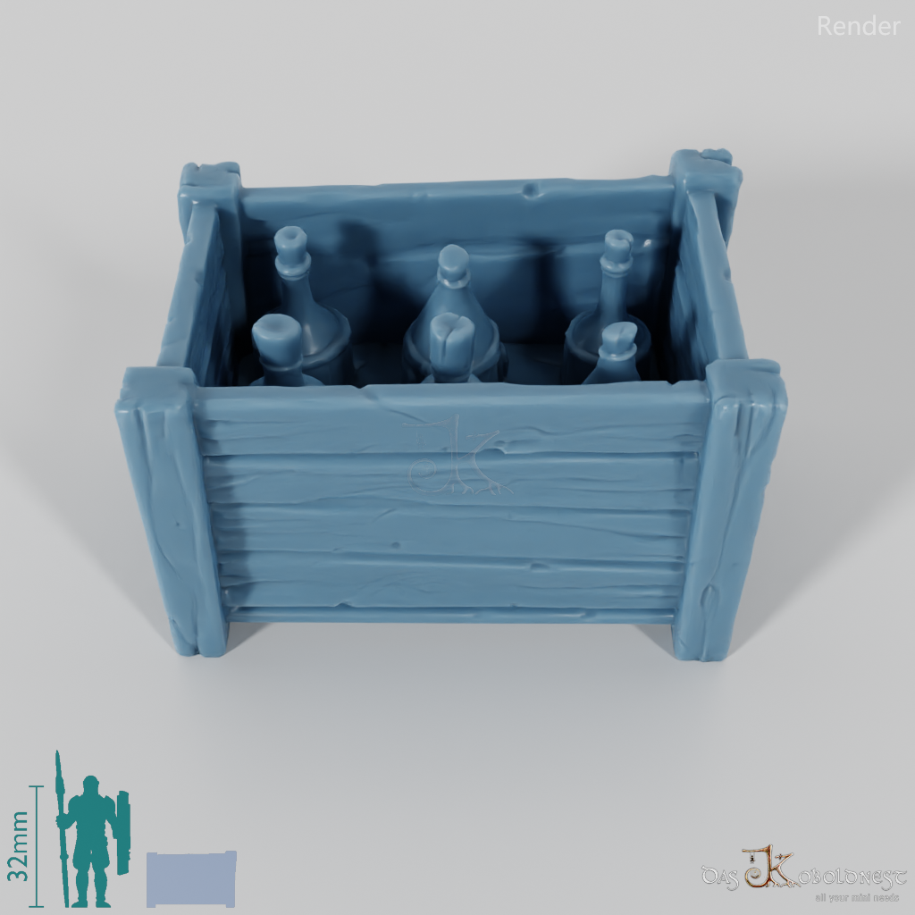 Crate - Large transport crate with bottles 02