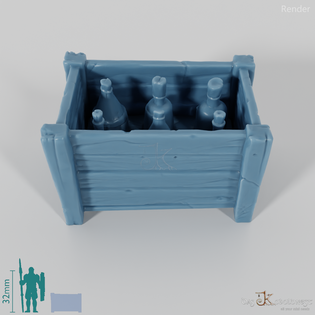 Crate - Large transport crate with bottles 02