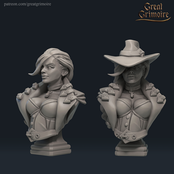 Bust - Dana, vampire hunter with hat