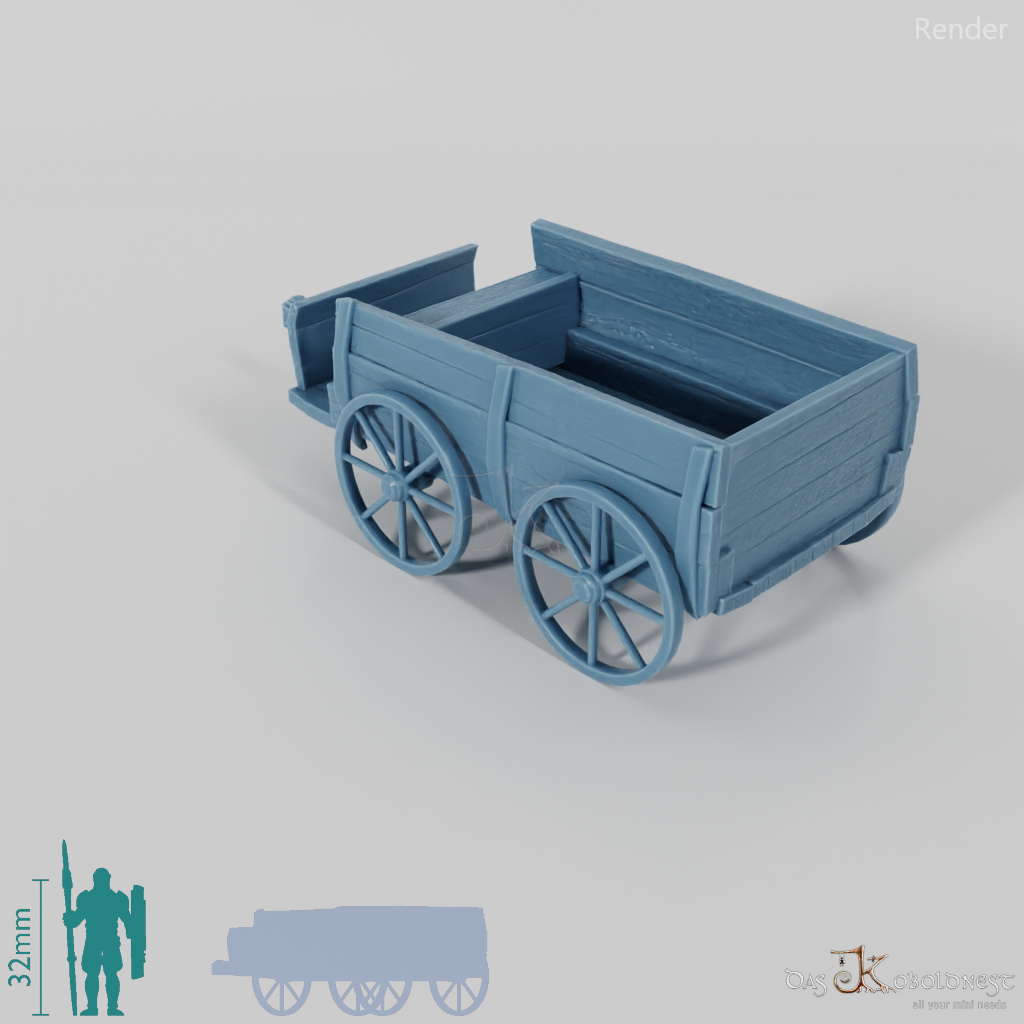 Carriage - wooden cart with carriage box