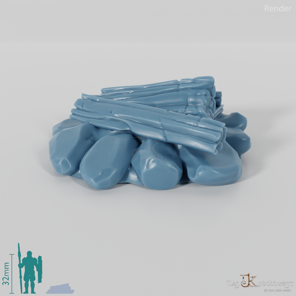 Campfire - Low, extinct campfire