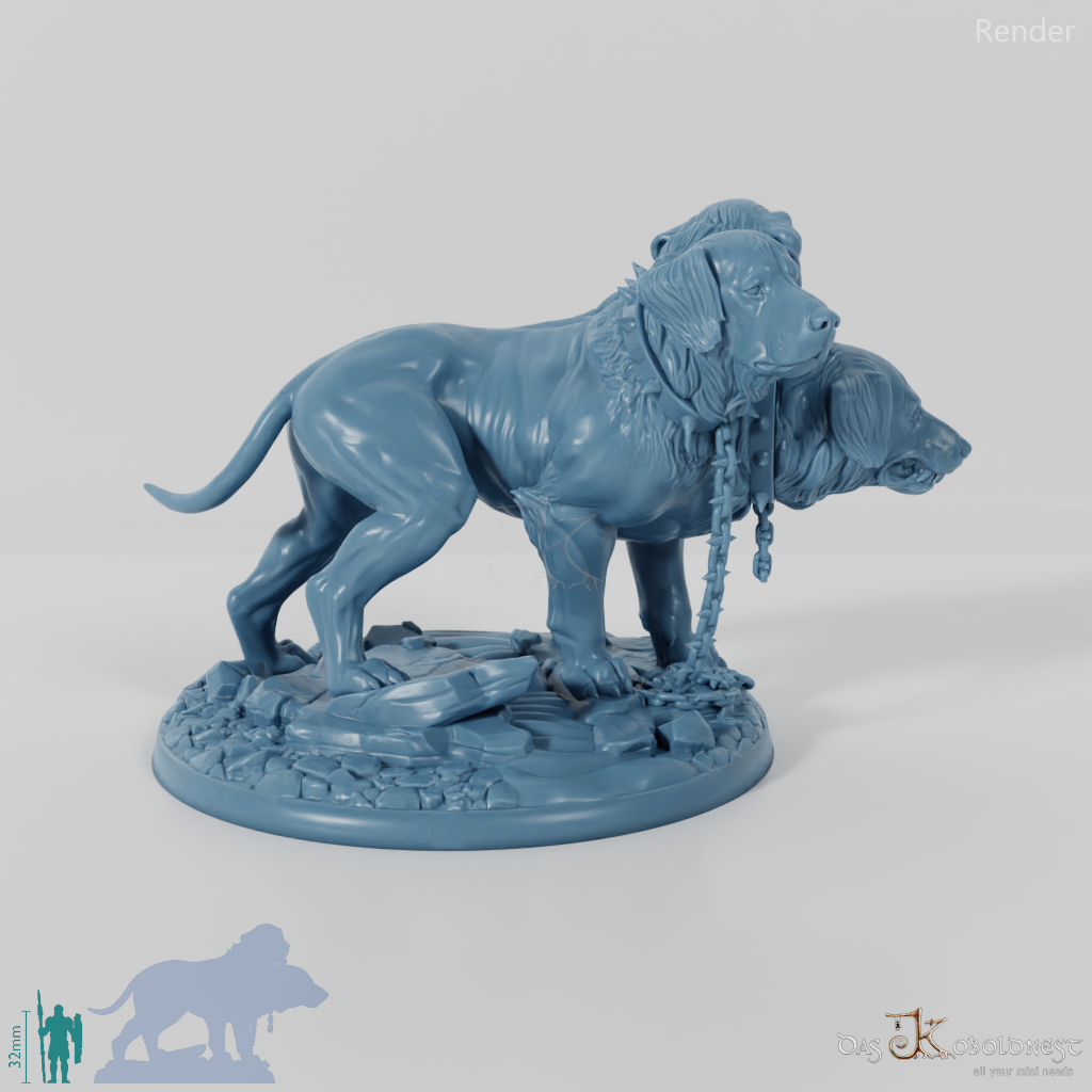 Figurine Cerberus Bleu Doré Warcraft - Jouet Action Résine, Mâchoire Mobile, Cadeau Enfant Collection - 10