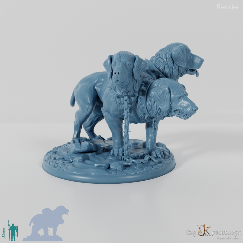 Figurine Cerberus Bleu Doré Warcraft - Jouet Action Résine, Mâchoire Mobile, Cadeau Enfant Collection - 8