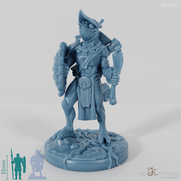 Xuchatla, Lizardfolk Rogue with Ax (Pose 1)