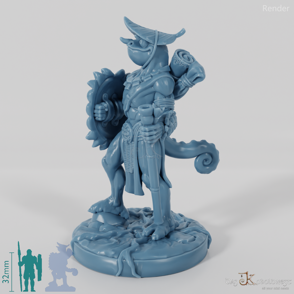 Xuchatla, Lizardfolk Rogue with Blowpipe (Pose 1)