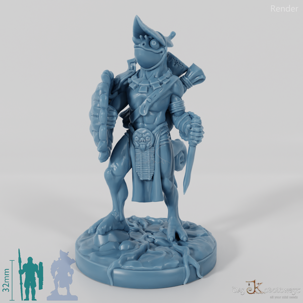 Xuchatla, Lizardfolk Rogue with Dagger (Pose 1)