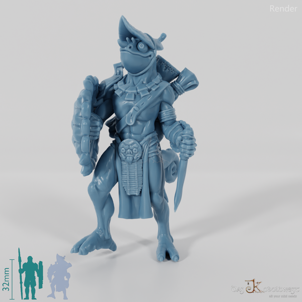 Xuchatla, Lizardfolk Rogue with Dagger (Pose 1)