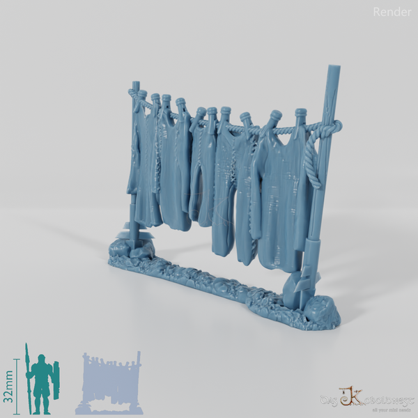 Clothesline with laundry