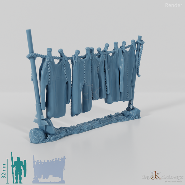 Clothesline with laundry