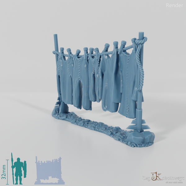 Clothesline with laundry