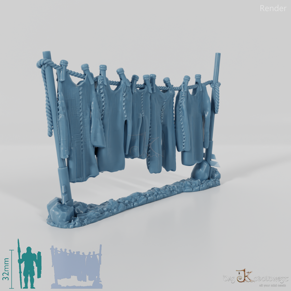 Clothesline with laundry