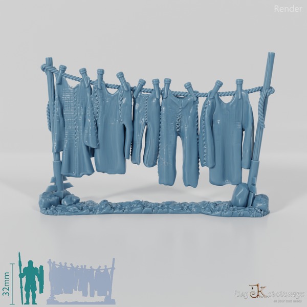 Clothesline with laundry