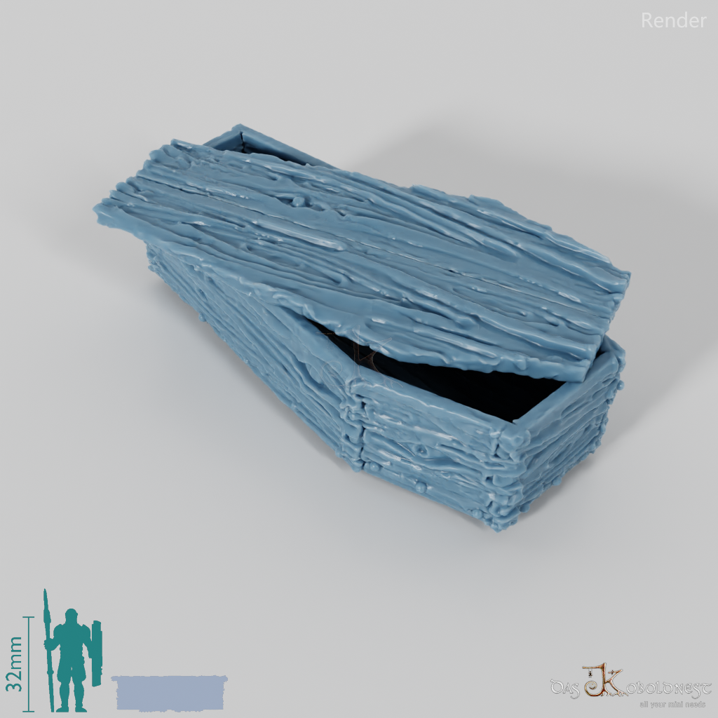 Coffin - Rough wooden coffin A3
