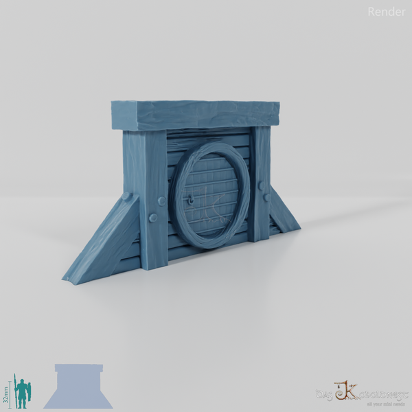 Halfling cave facade - cowboy side door