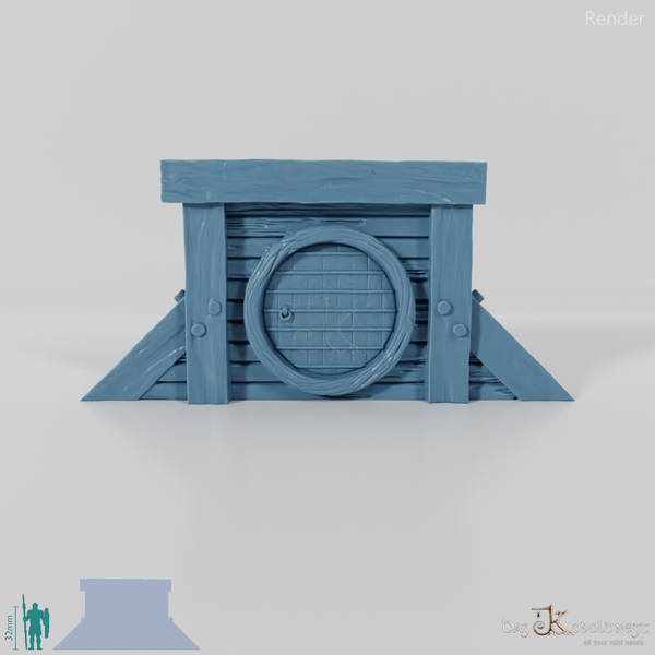 Halfling cave facade - cowboy side door