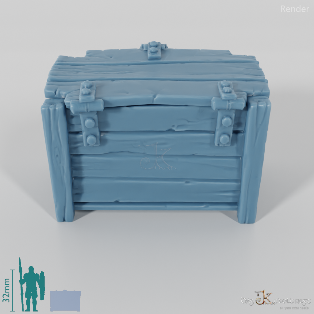 Crate - Rough wooden box with hinge