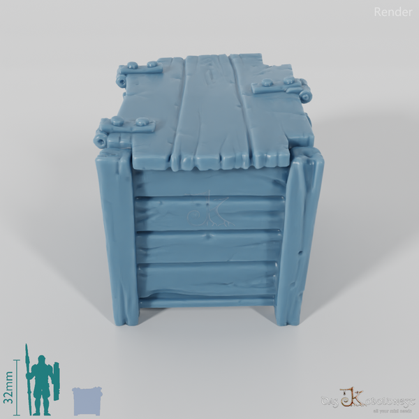 Kiste - Grobe Holzkiste mit Scharnier