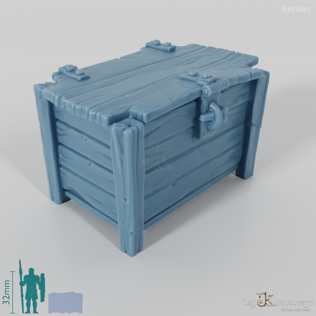 Crate - Rough wooden box with hinge