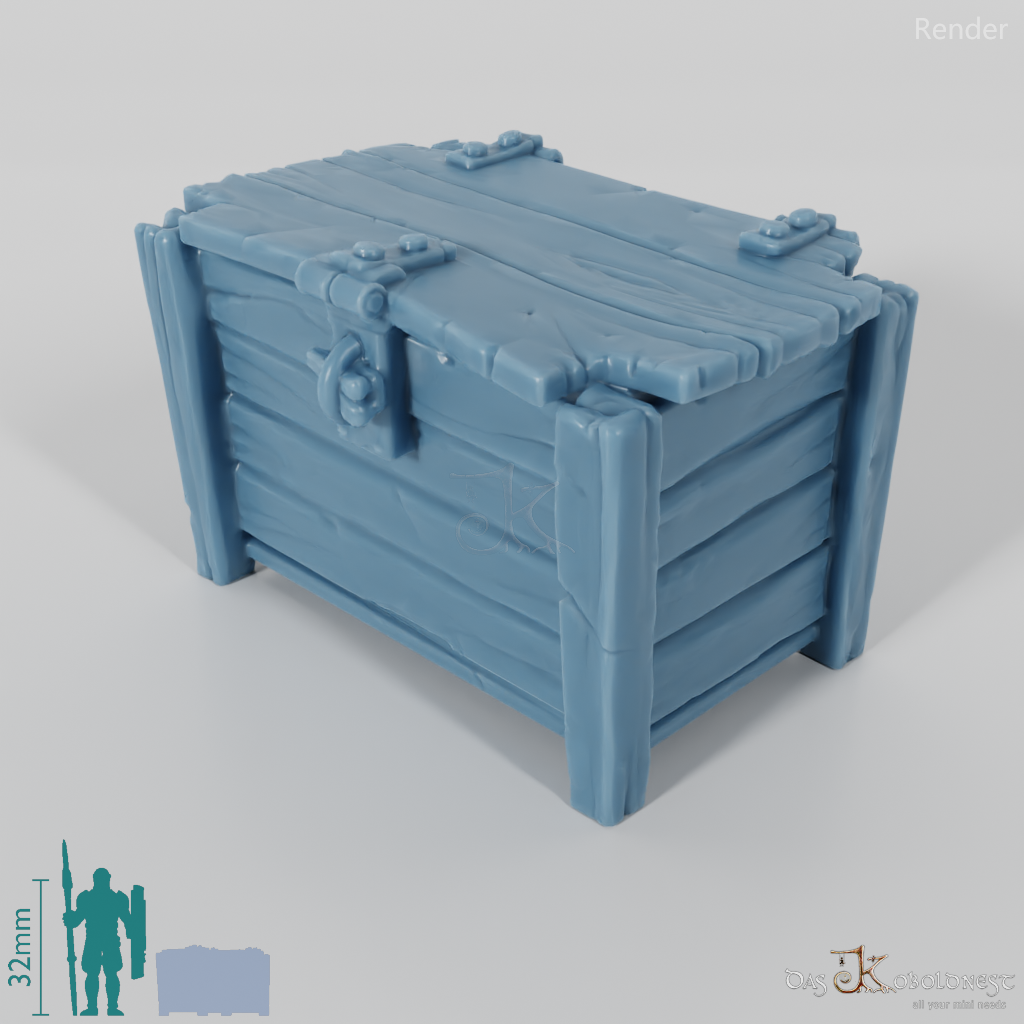 Crate - Rough wooden box with hinge