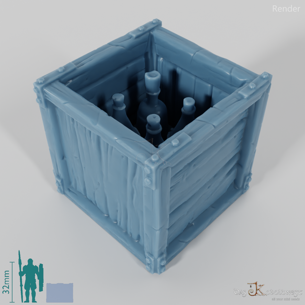 Crate - transport crate with bottles 02