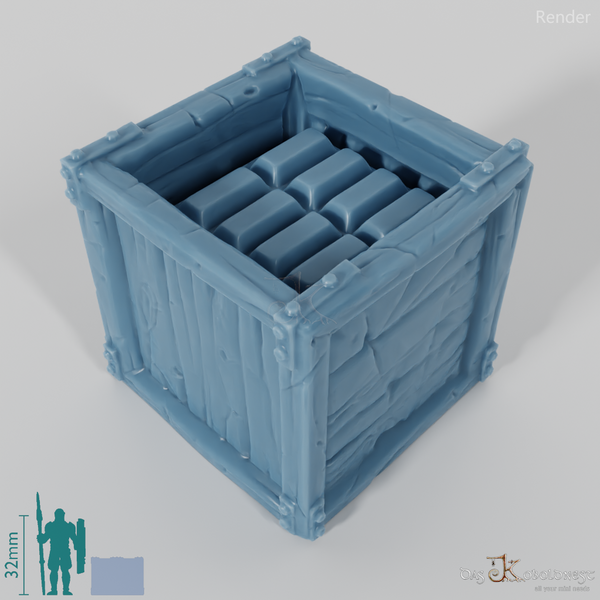 Crate - transport box with gold bars