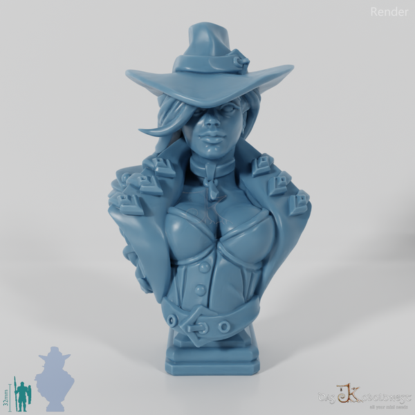 Bust - Dana, vampire hunter with hat