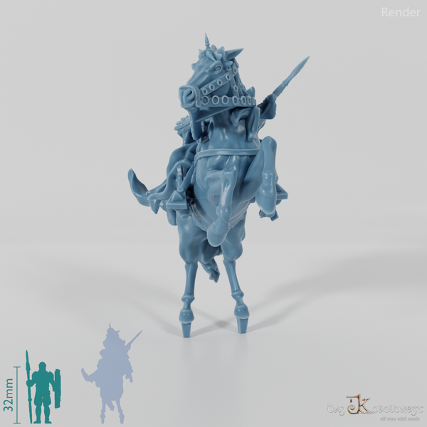 Dark assassin on rearing horse