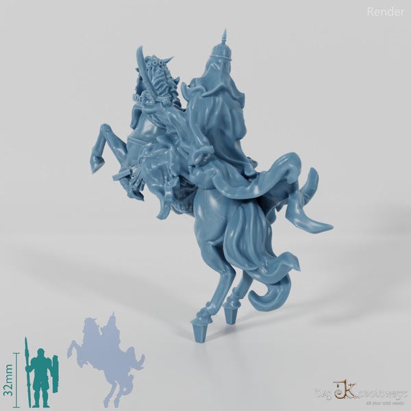 Dark assassin on rearing horse