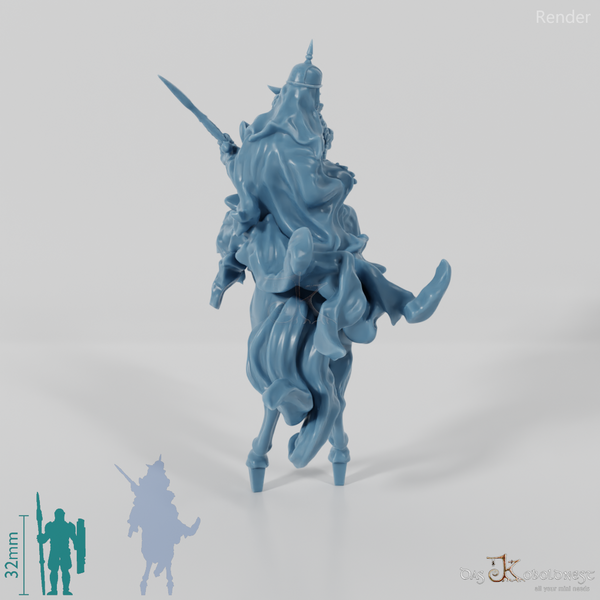 Dark assassin on rearing horse