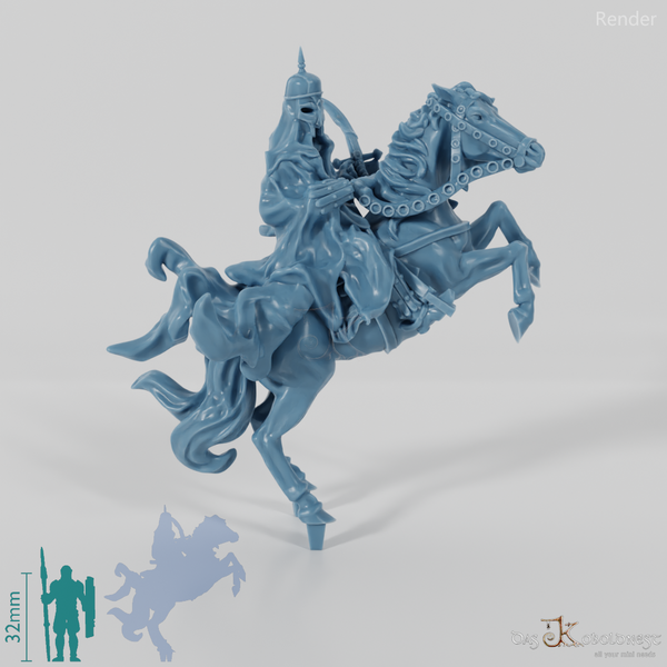 Dark assassin on rearing horse