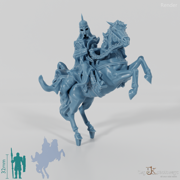 Dark assassin on rearing horse