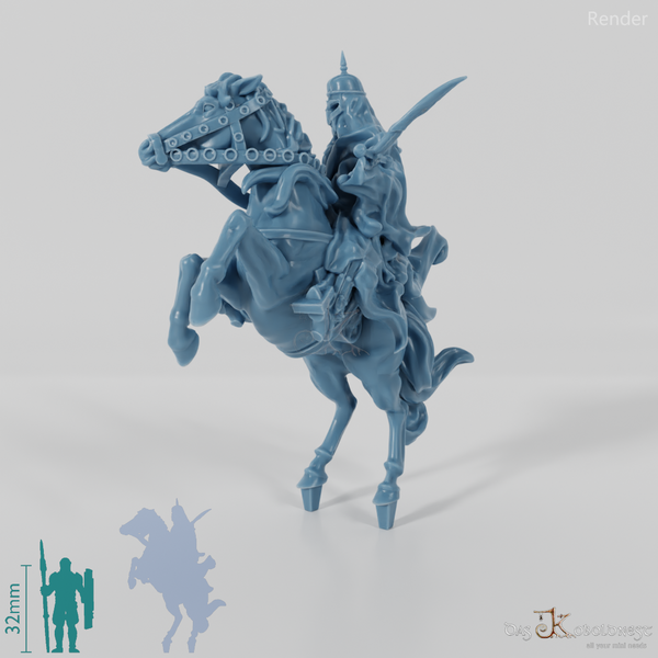 Dark assassin on rearing horse