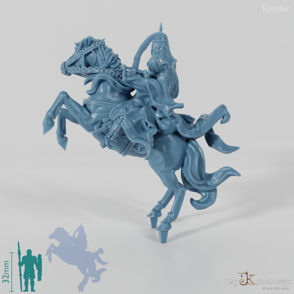 Dark assassin on rearing horse