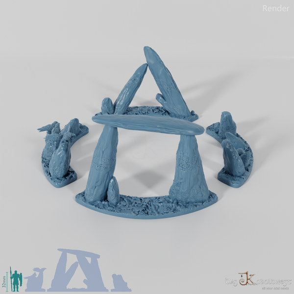 Small Deep Forest Ritual Circle - Complete Stone Circle