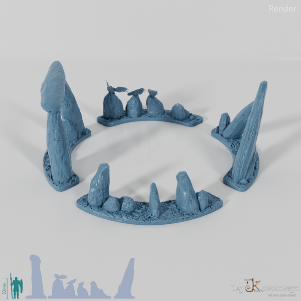 Small Deep Forest Ritual Circle - Complete Stone Circle