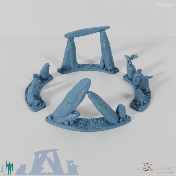 Small Deep Forest Ritual Circle - Complete Stone Circle