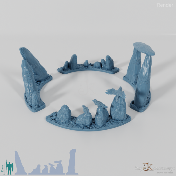 Small Deep Forest Ritual Circle - Complete Stone Circle