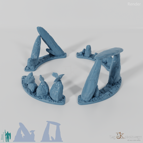 Small Deep Forest Ritual Circle - Complete Stone Circle